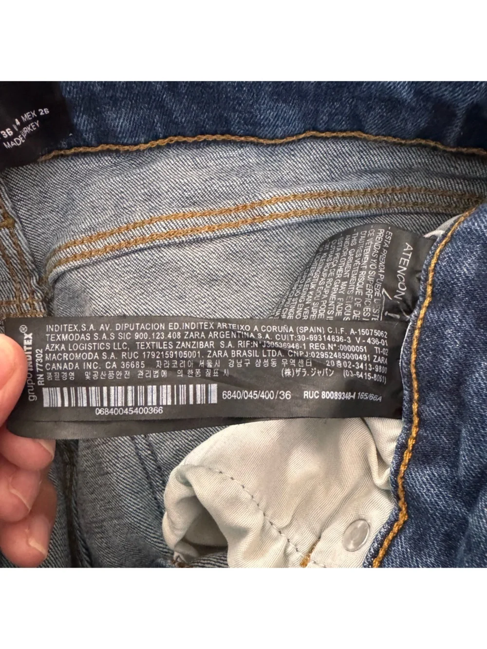 Zara Dark Blue Distressed Skinny Jeans, Size US 4